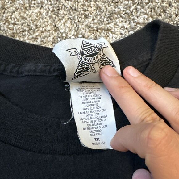 Vintage American Biker Call Of The Wild Wolf AOP Black T-Shirt Men’s Size XXL - Picture 6 of 11